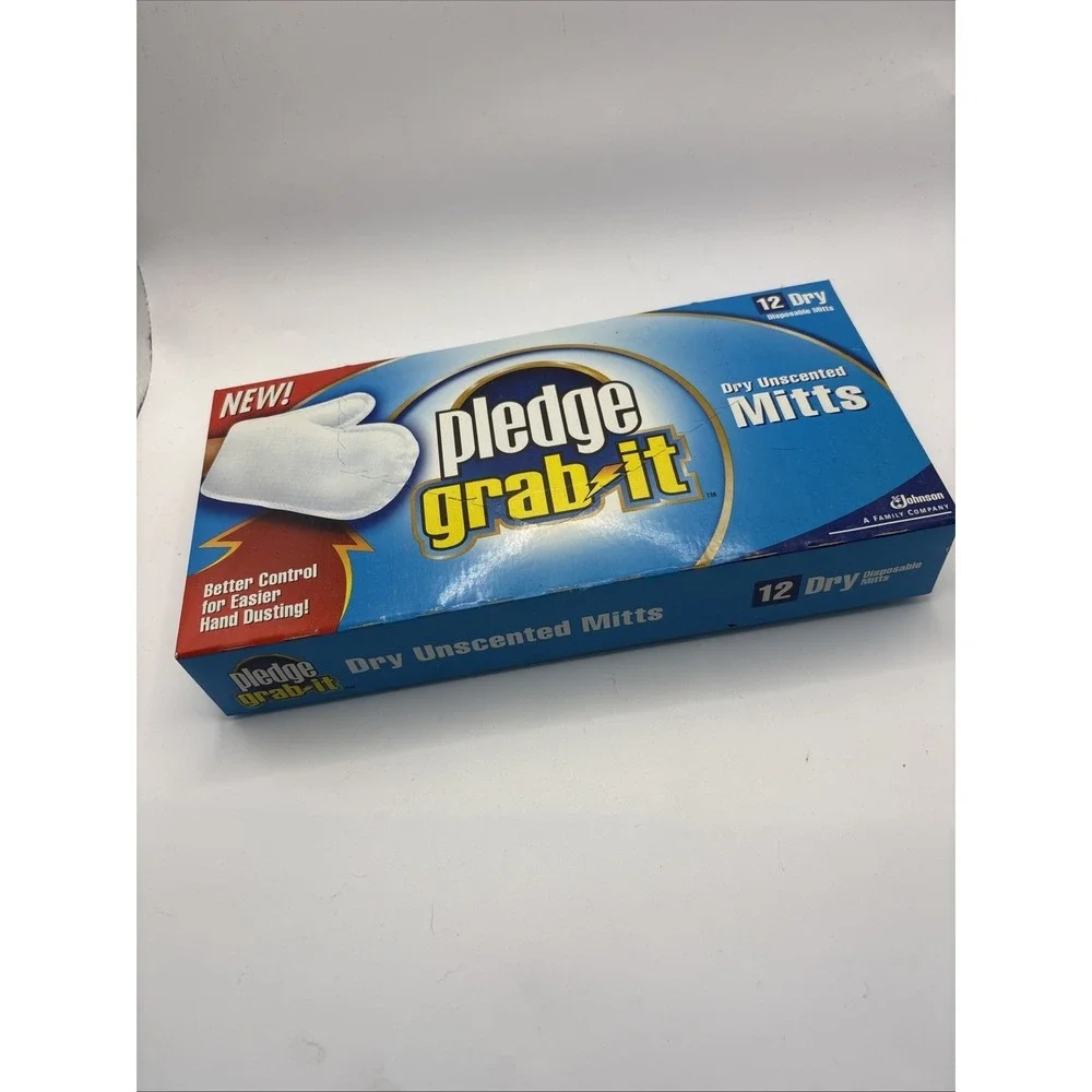 Pledge Grab It Dusting Mitt Gloves 12 Ct Dry Disposable Discontinued New